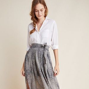 Anthropologie Annette Tied Midi Skirt